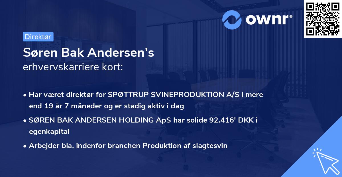 Søren Bak Andersen's erhvervskarriere kort