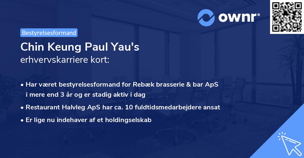 Chin Keung Paul Yau's erhvervskarriere kort