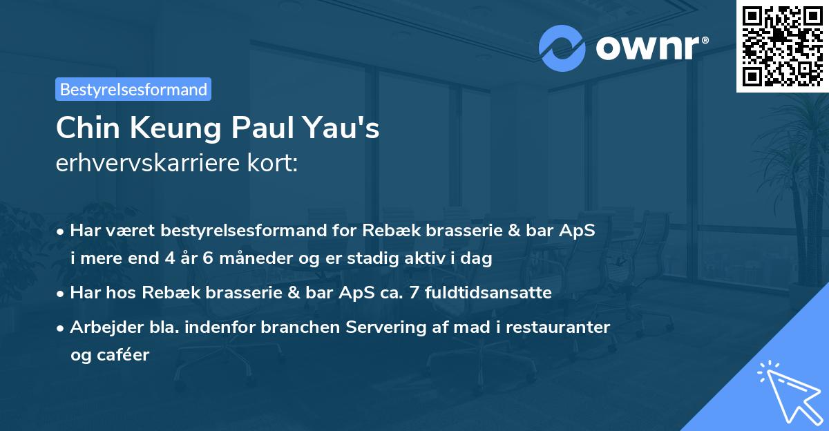 Chin Keung Paul Yau's erhvervskarriere kort