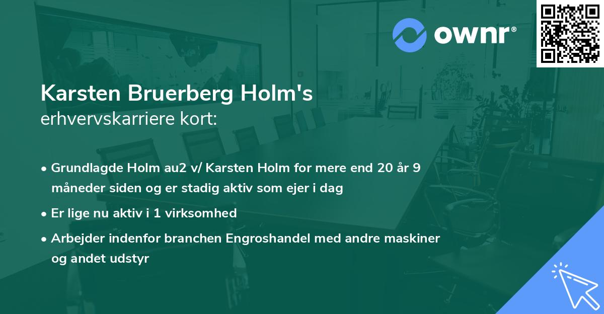 Karsten Bruerberg Holm's erhvervskarriere kort