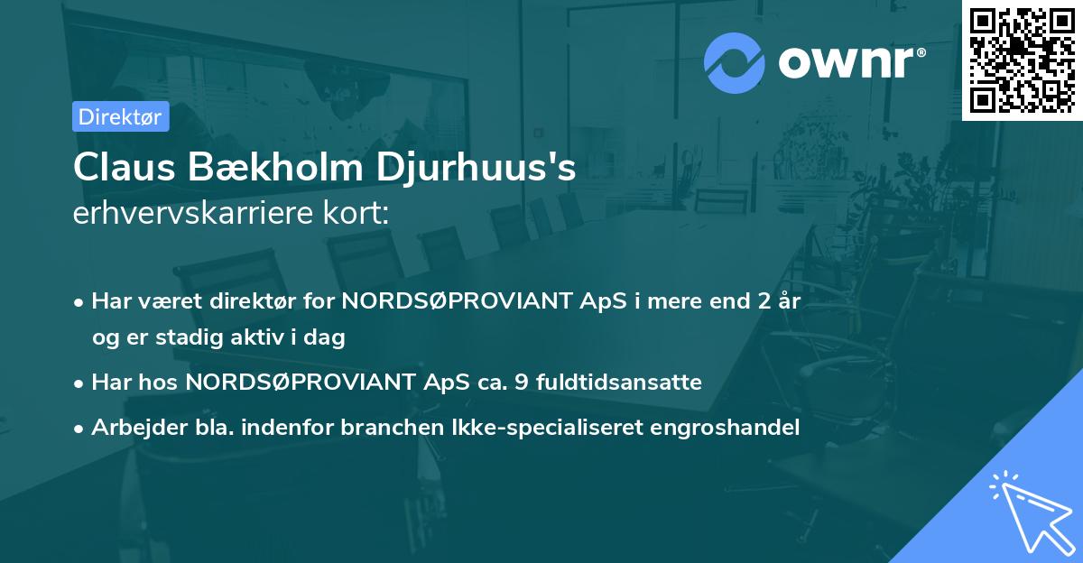 Claus Bækholm Djurhuus's erhvervskarriere kort