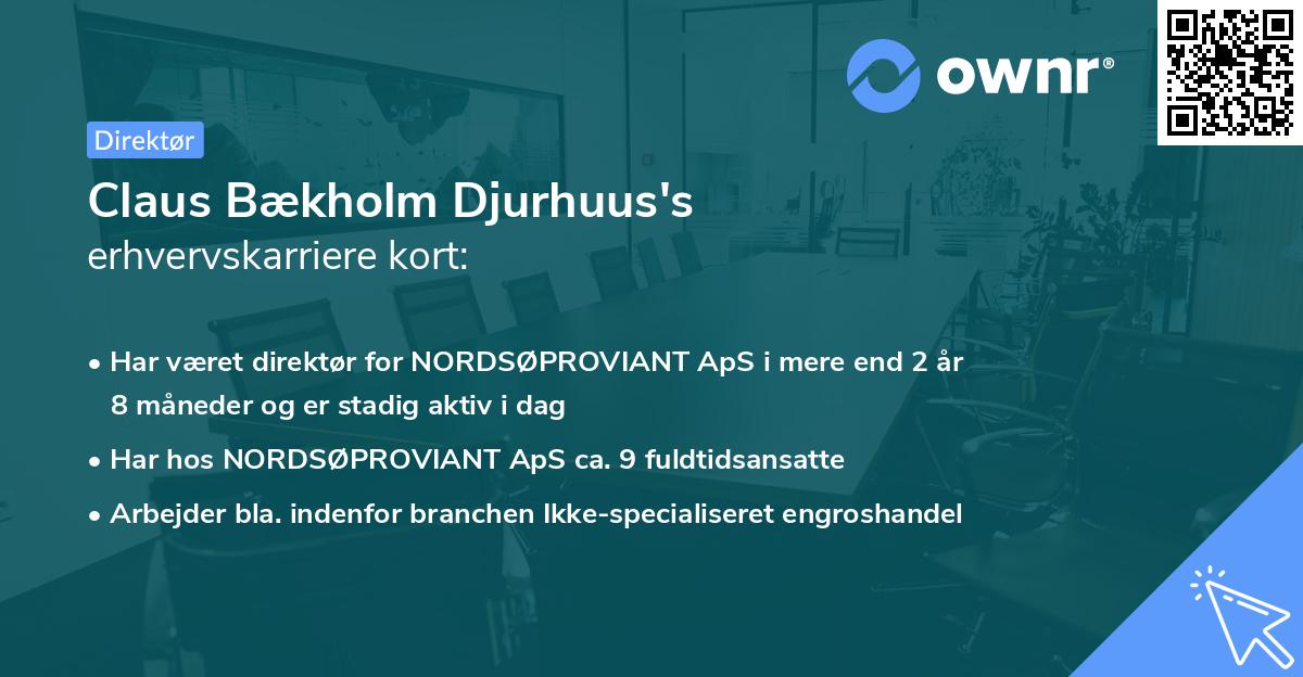 Claus Bækholm Djurhuus's erhvervskarriere kort