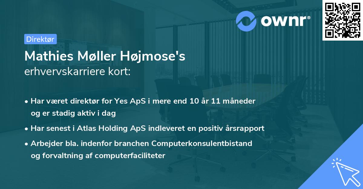 Mathies Møller Højmose's erhvervskarriere kort