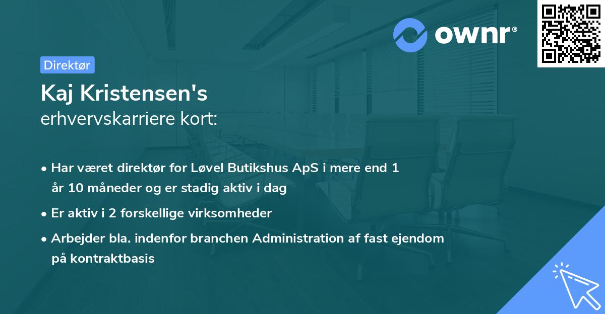 Kaj Kristensen's erhvervskarriere kort