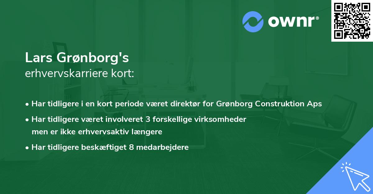 Lars Grønborg's erhvervskarriere kort