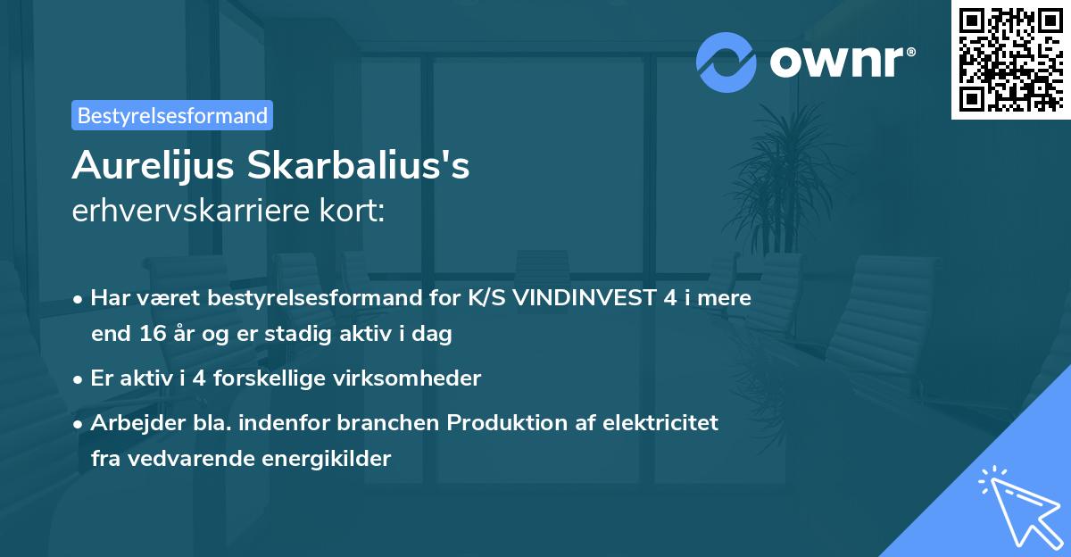 Aurelijus Skarbalius's erhvervskarriere kort