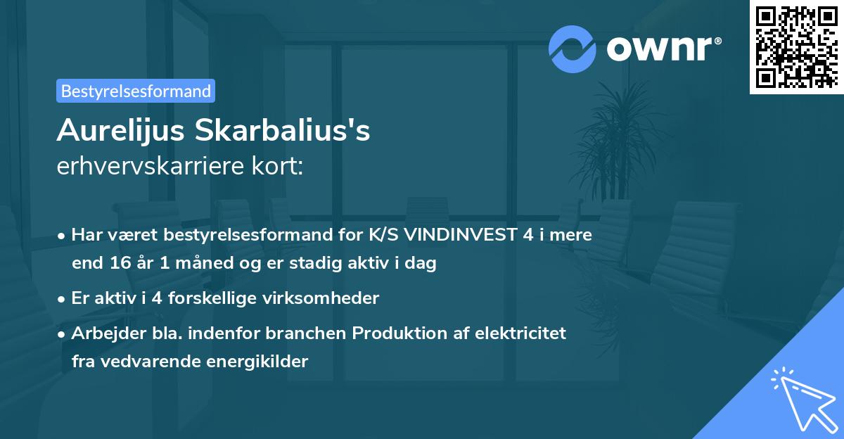 Aurelijus Skarbalius's erhvervskarriere kort