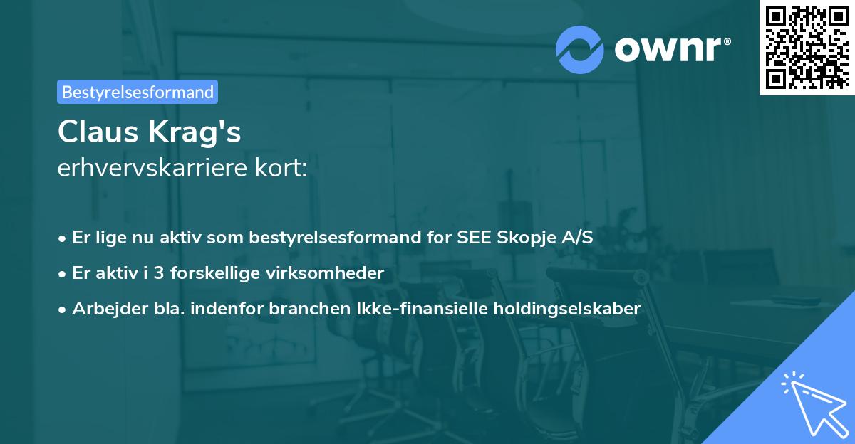 Claus Krag's erhvervskarriere kort