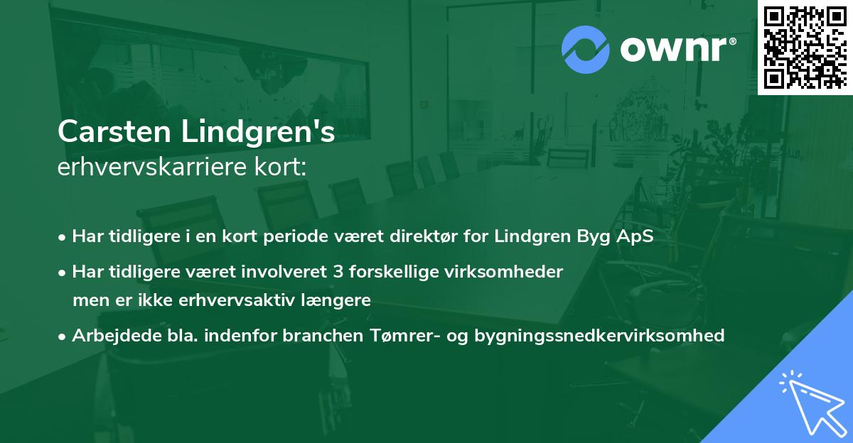 Carsten Lindgren's erhvervskarriere kort