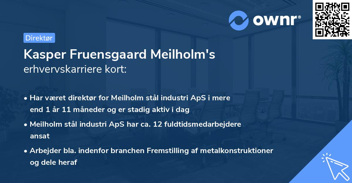 Kasper Fruensgaard Meilholm's erhvervskarriere kort