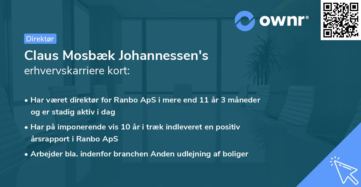 Claus Mosbæk Johannessen's erhvervskarriere kort