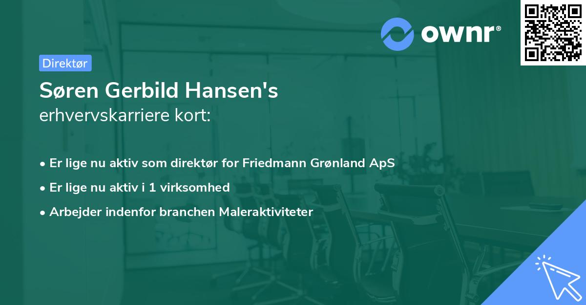 Søren Gerbild Hansen's erhvervskarriere kort