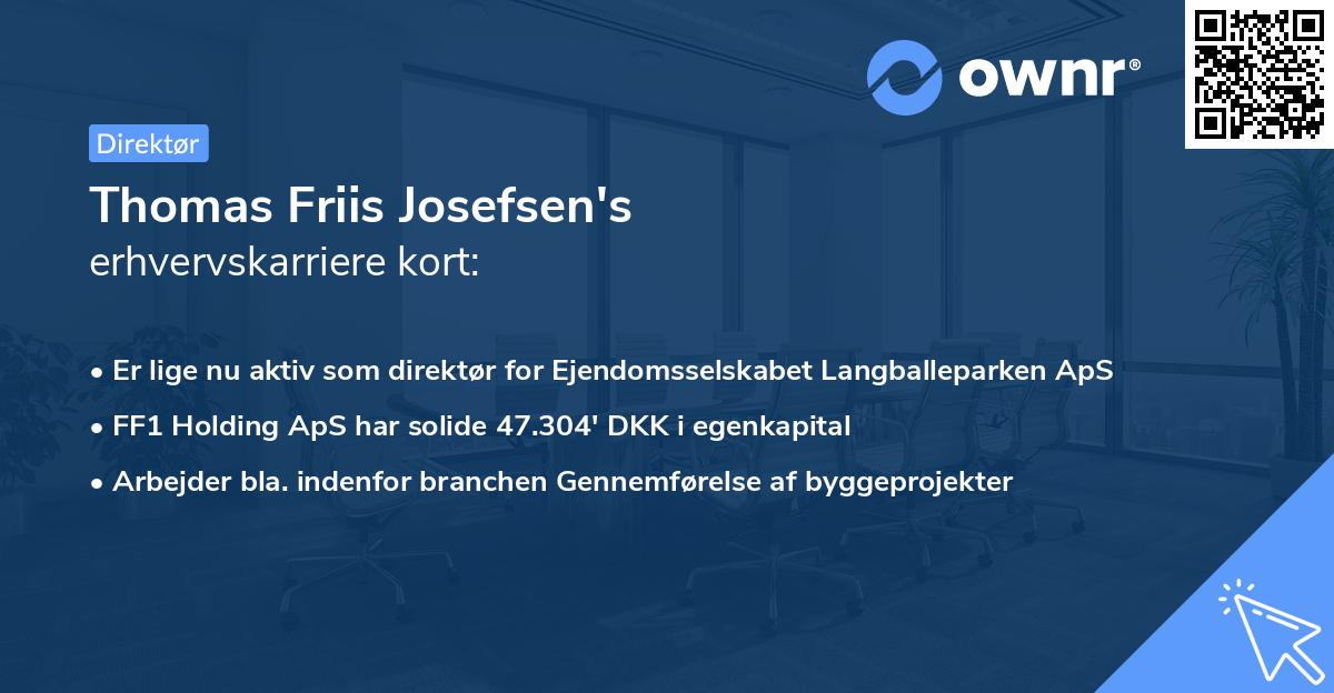 Thomas Friis Josefsen's erhvervskarriere kort