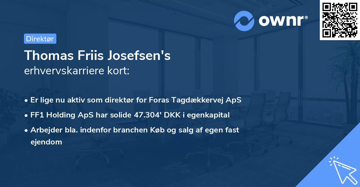 Thomas Friis Josefsen's erhvervskarriere kort