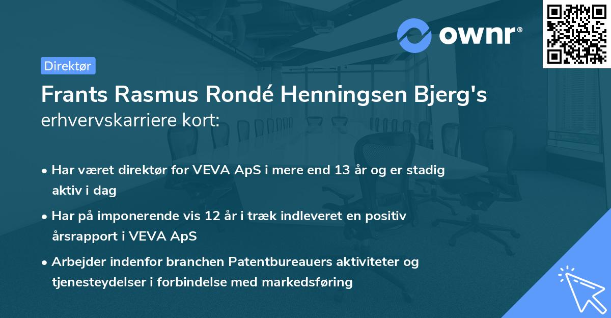 Frants Rasmus Rondé Henningsen Bjerg's erhvervskarriere kort