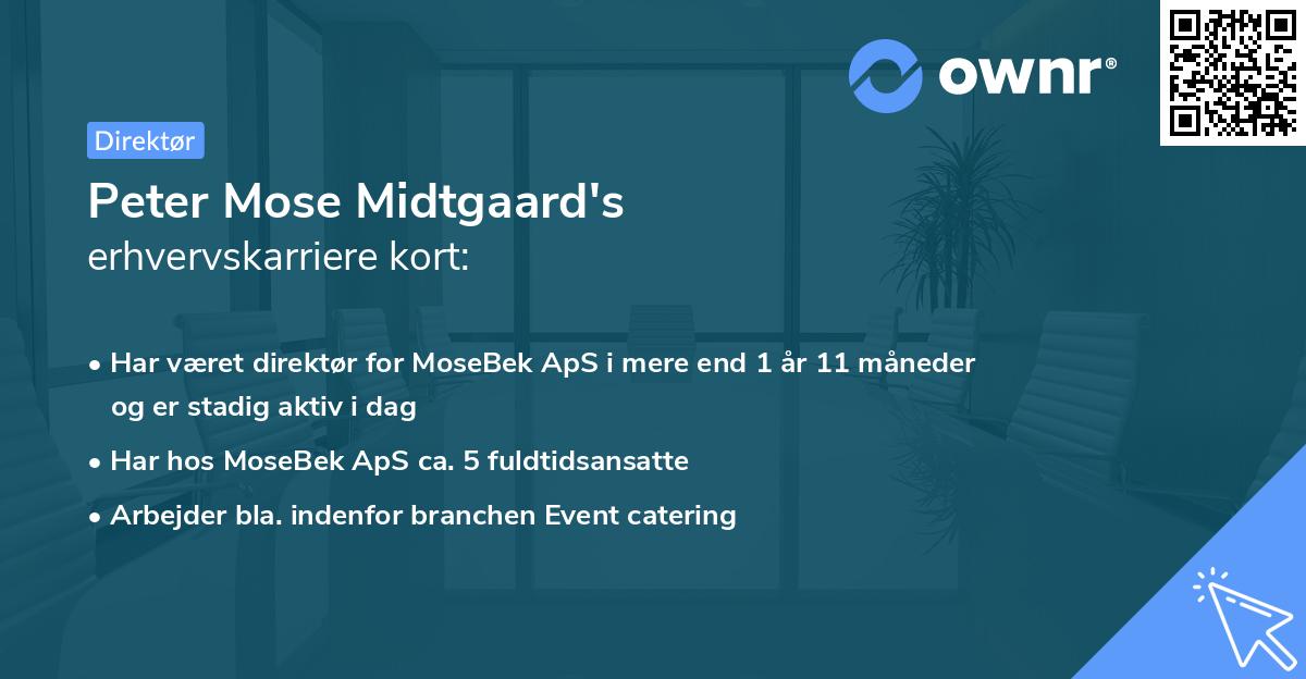 Peter Mose Midtgaard's erhvervskarriere kort