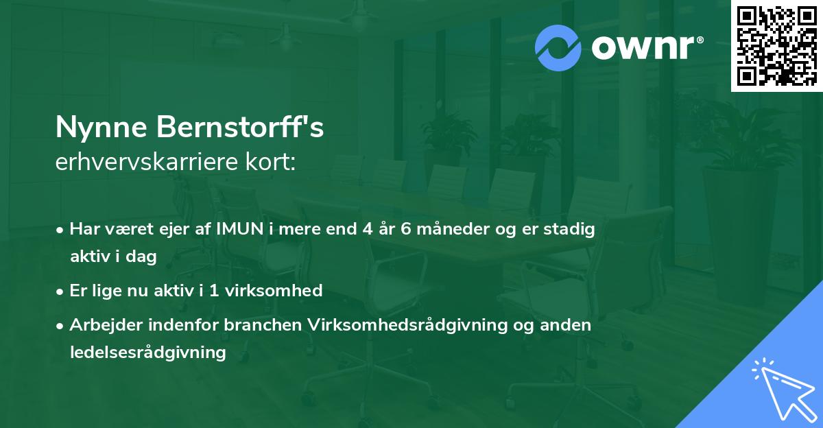 Nynne Bernstorff's erhvervskarriere kort