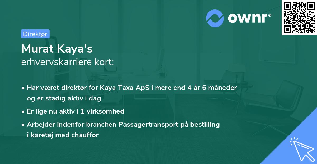 Murat Kaya's erhvervskarriere kort