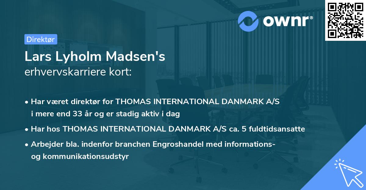 Lars Lyholm Madsen's erhvervskarriere kort