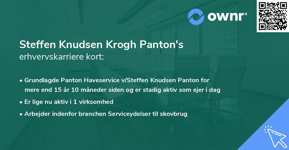 Steffen Knudsen Krogh Panton's erhvervskarriere kort