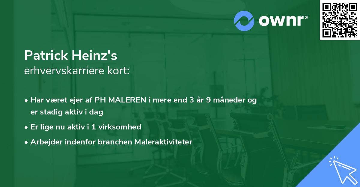 Patrick Heinz's erhvervskarriere kort