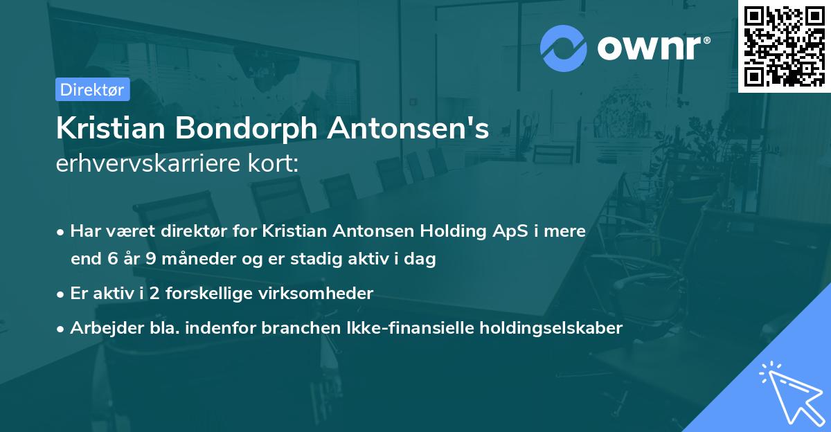 Kristian Bondorph Antonsen's erhvervskarriere kort