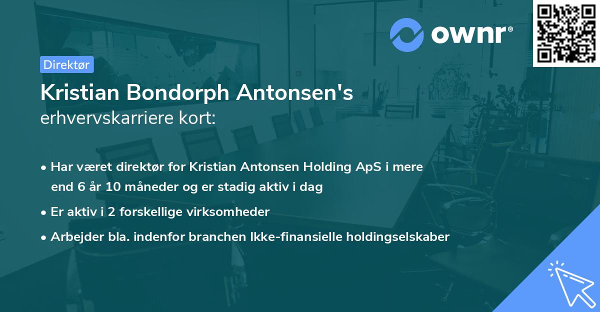 Kristian Bondorph Antonsen's erhvervskarriere kort