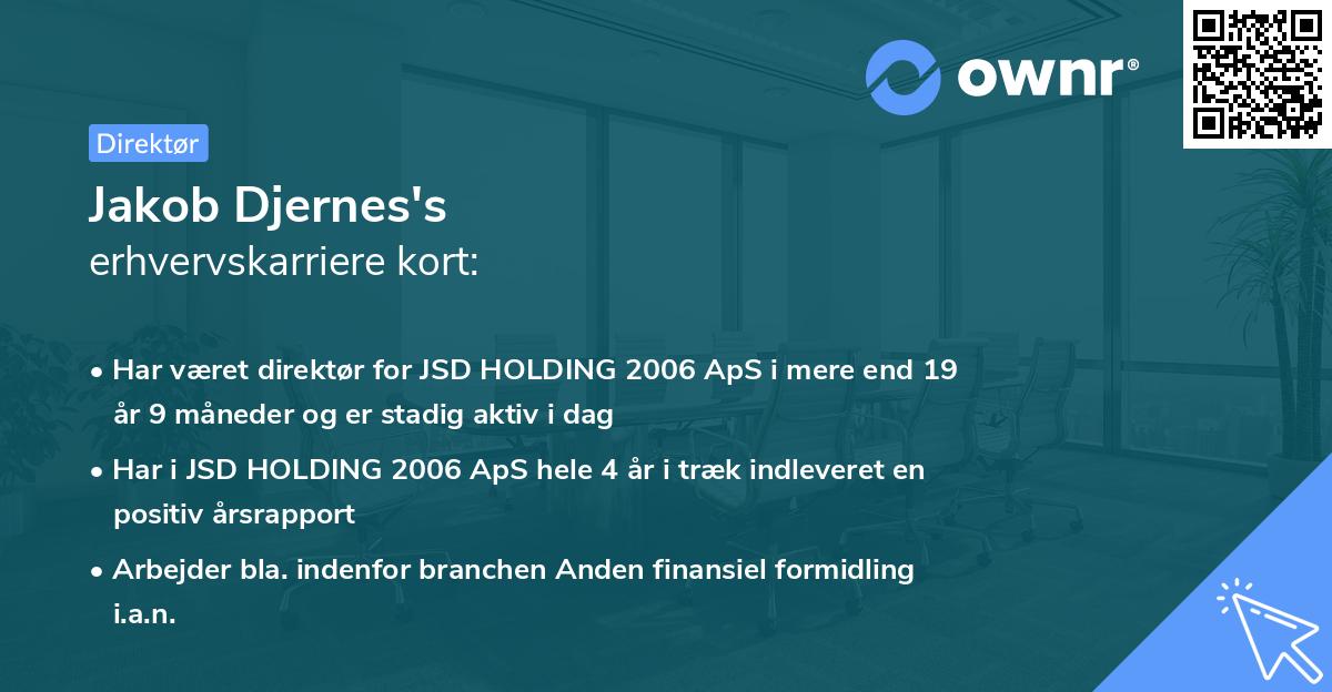 Jakob Djernes's erhvervskarriere kort
