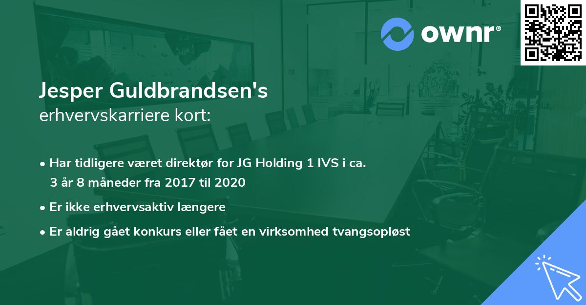 Jesper Guldbrandsen's erhvervskarriere kort