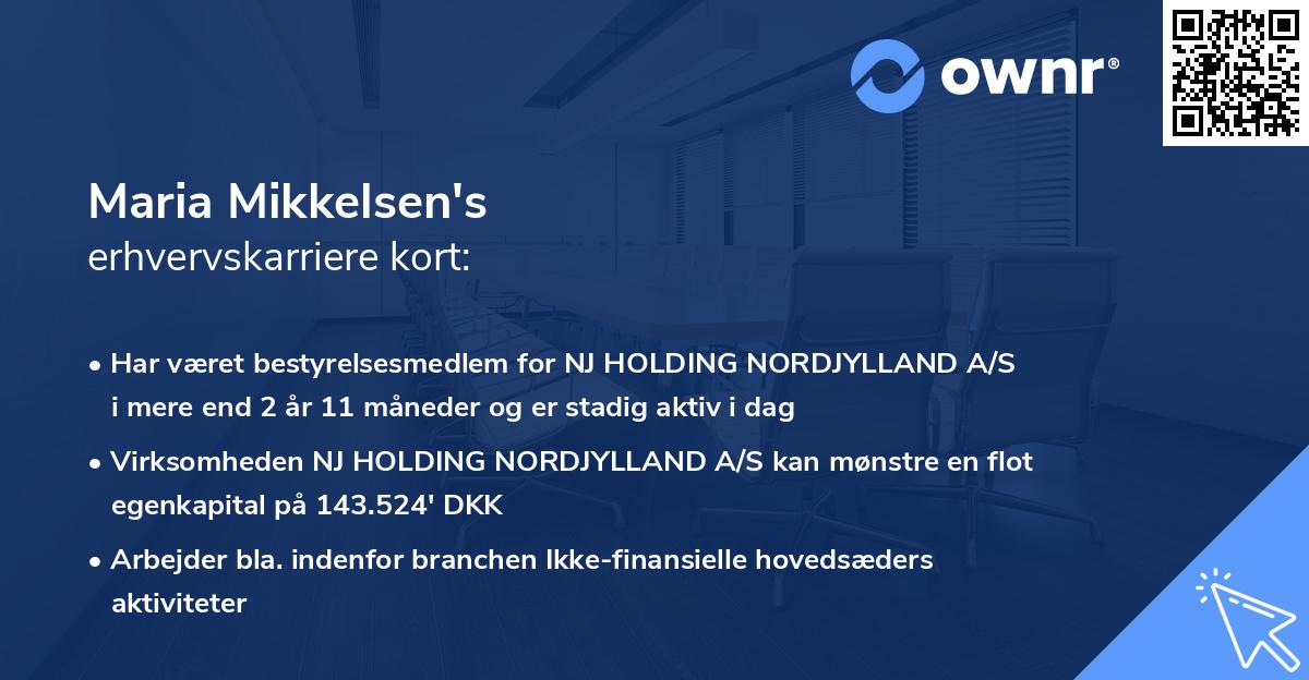 Maria Mikkelsen's erhvervskarriere kort