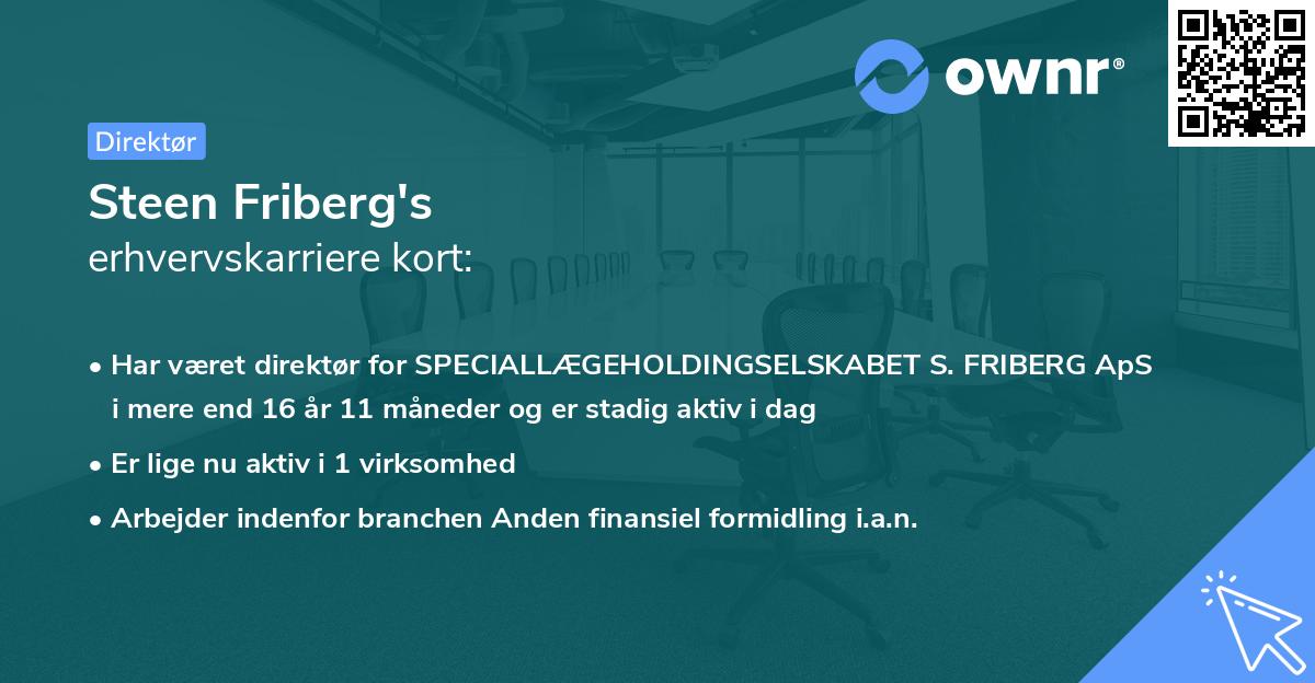 Steen Friberg's erhvervskarriere kort