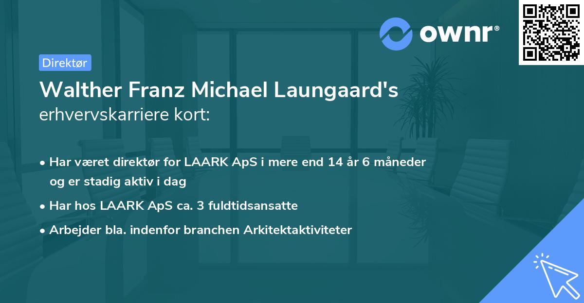 Walther Franz Michael Laungaard's erhvervskarriere kort