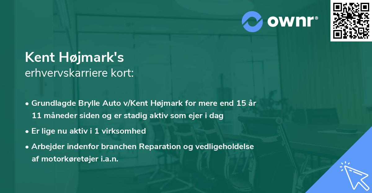 Kent Højmark's erhvervskarriere kort