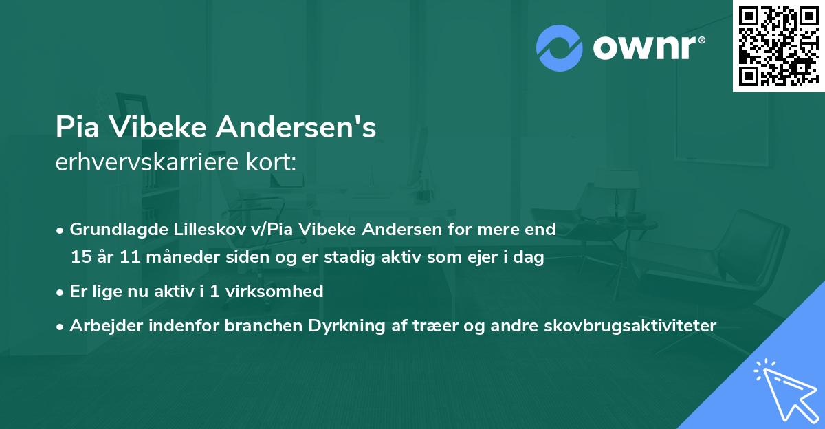 Pia Vibeke Andersen's erhvervskarriere kort