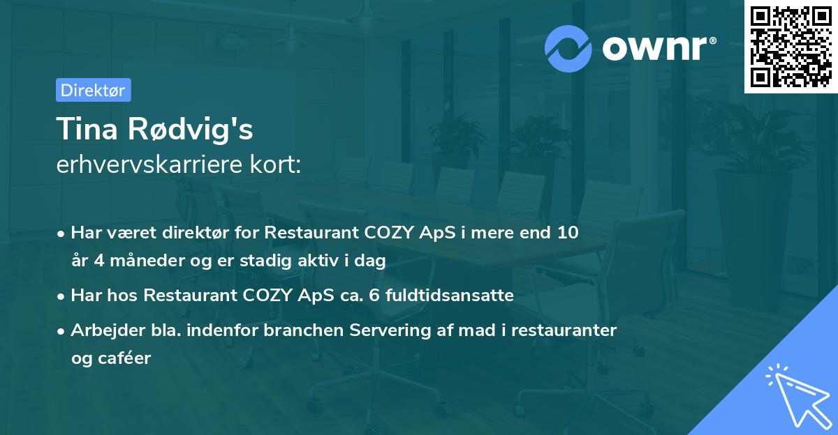 Tina Rødvig's erhvervskarriere kort