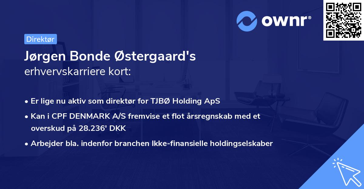 Jørgen Bonde Østergaard's erhvervskarriere kort