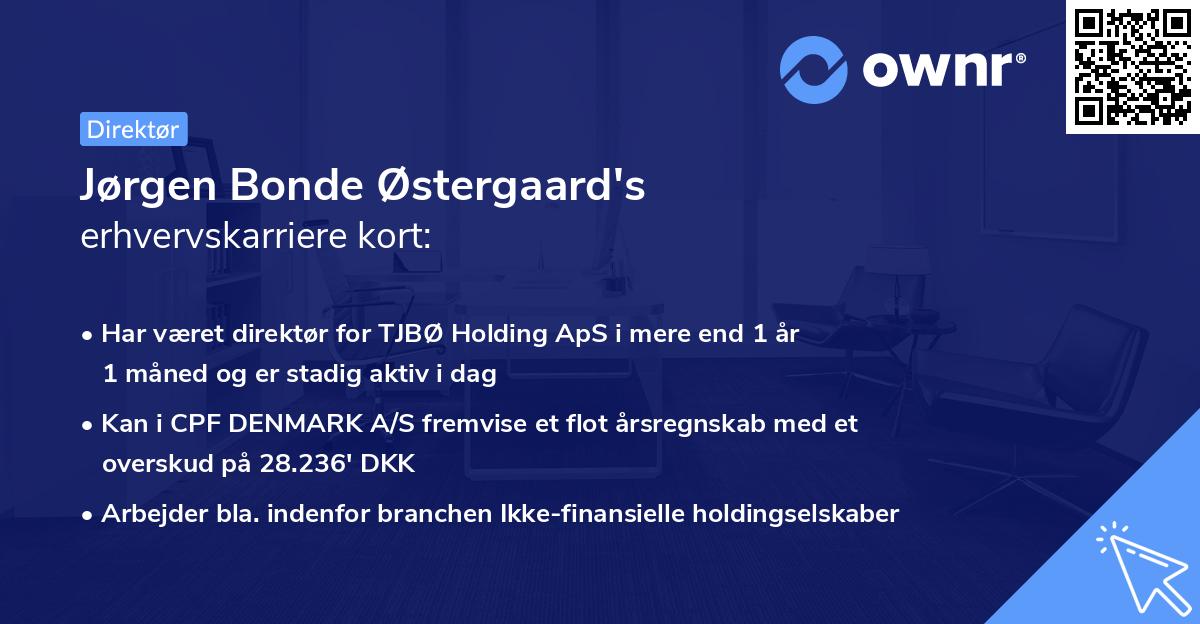 Jørgen Bonde Østergaard's erhvervskarriere kort
