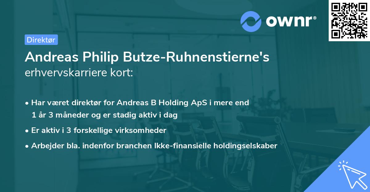 Andreas Philip Butze-Ruhnenstierne's erhvervskarriere kort