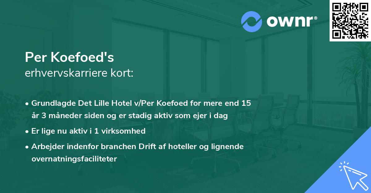 Per Koefoed's erhvervskarriere kort