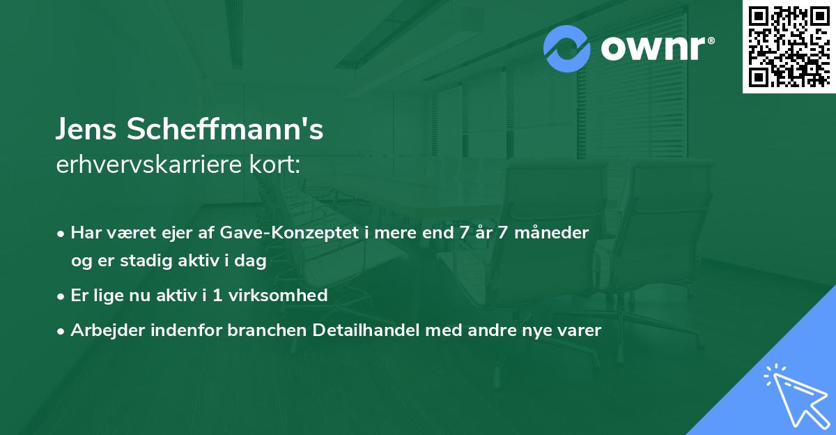Jens Scheffmann's erhvervskarriere kort