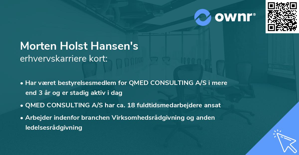 Morten Holst Hansen's erhvervskarriere kort