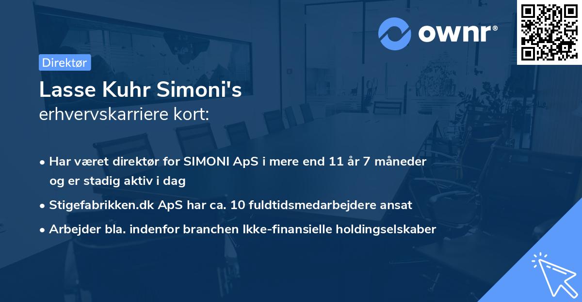 Lasse Kuhr Simoni's erhvervskarriere kort