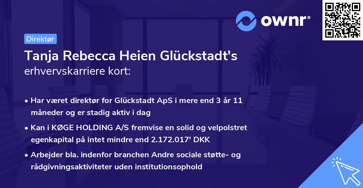 Tanja Rebecca Heien Glückstadt's erhvervskarriere kort
