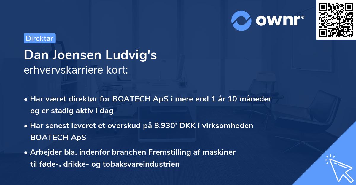 Dan Joensen Ludvig's erhvervskarriere kort