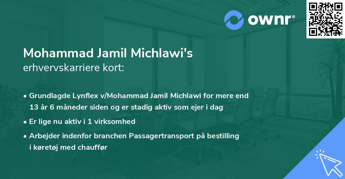 Mohammad Jamil Michlawi's erhvervskarriere kort