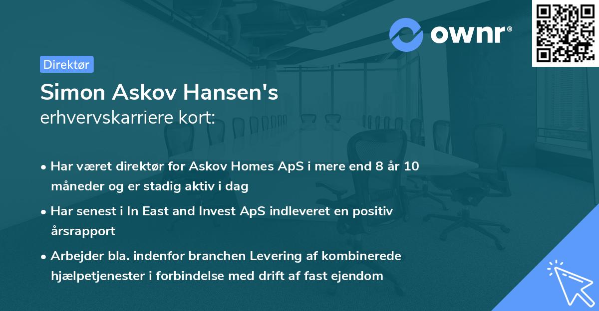 Simon Askov Hansen's erhvervskarriere kort