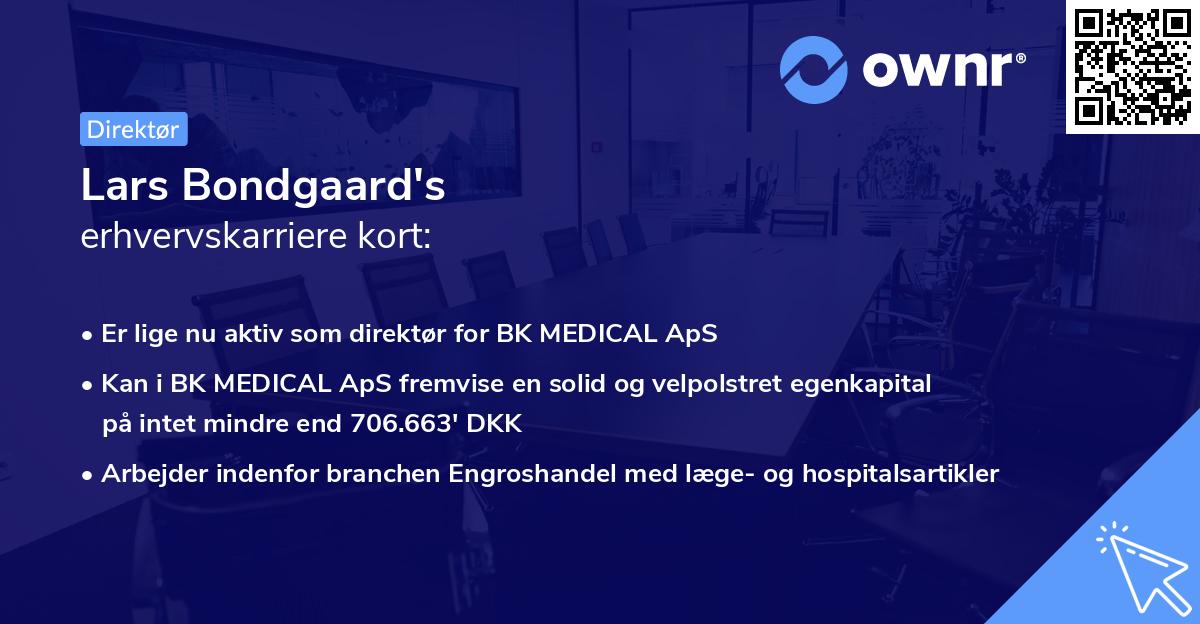 Lars Bondgaard's erhvervskarriere kort