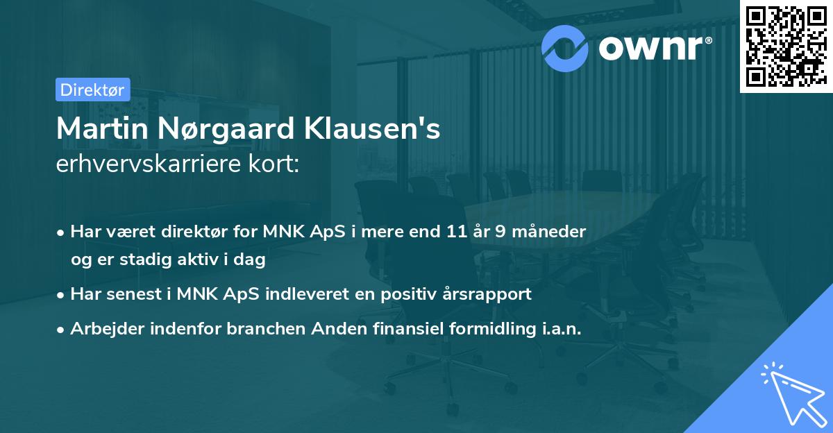 Martin Nørgaard Klausen's erhvervskarriere kort