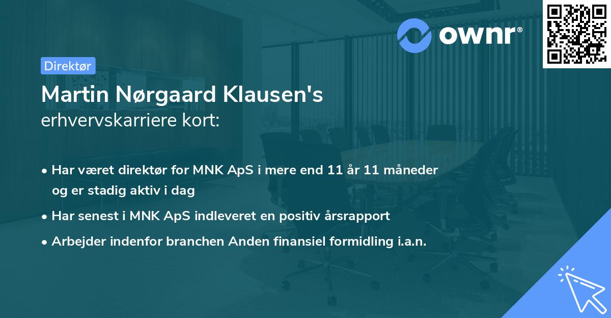 Martin Nørgaard Klausen's erhvervskarriere kort
