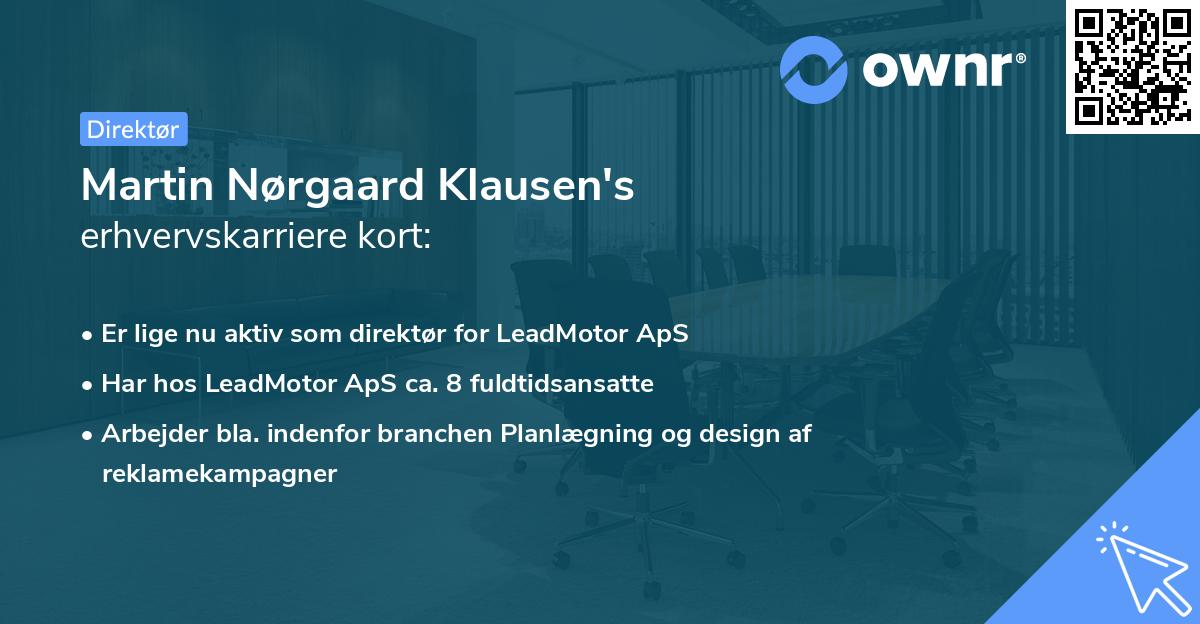 Martin Nørgaard Klausen's erhvervskarriere kort